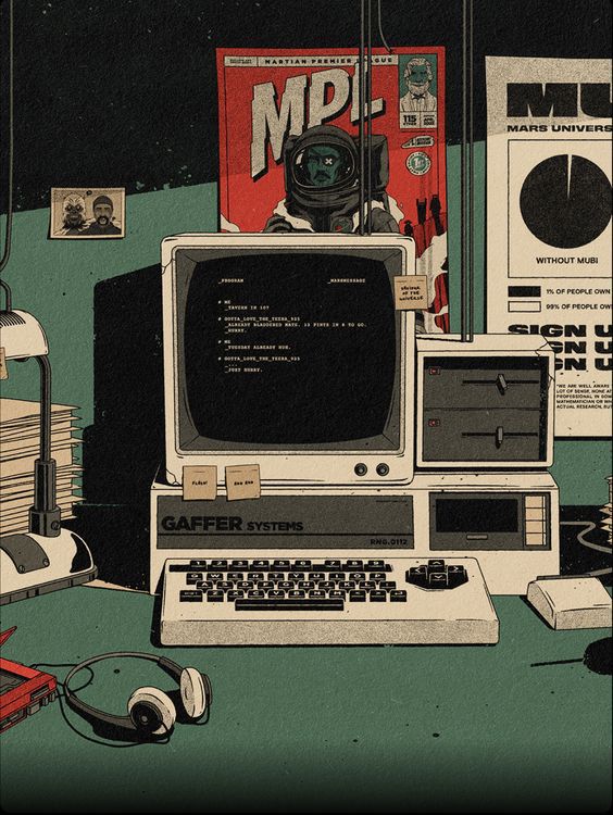 Equipo retro de producción musical vintage