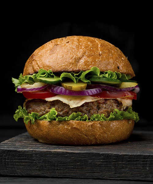 Hamburguesa Queso y  Pepinos